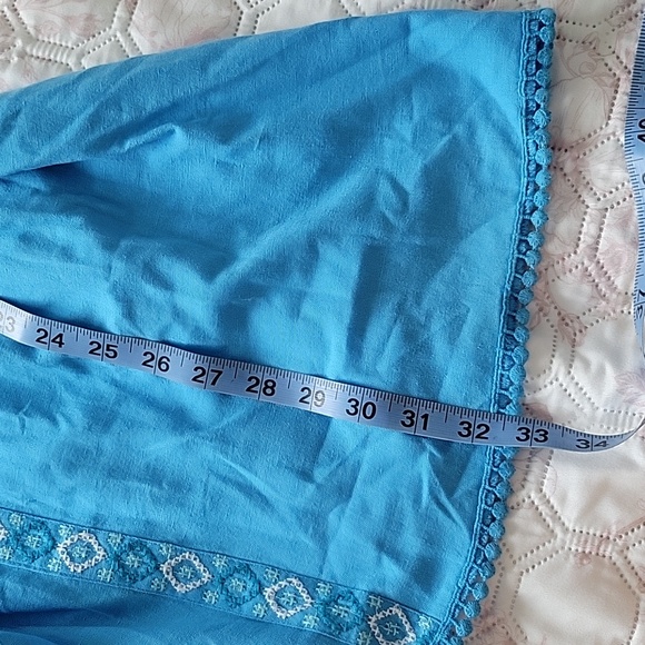 Blue Embroidered Tunic Dress - Picture 9 of 11